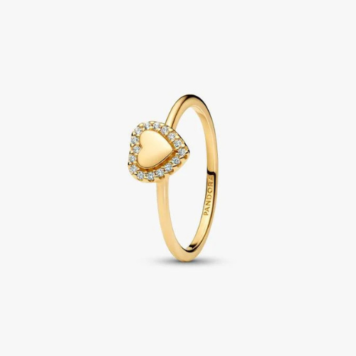 Engravable Heart Halo Ring