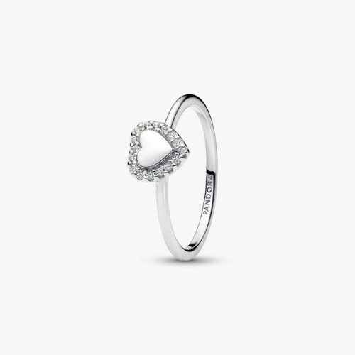 Engravable Heart Halo Ring